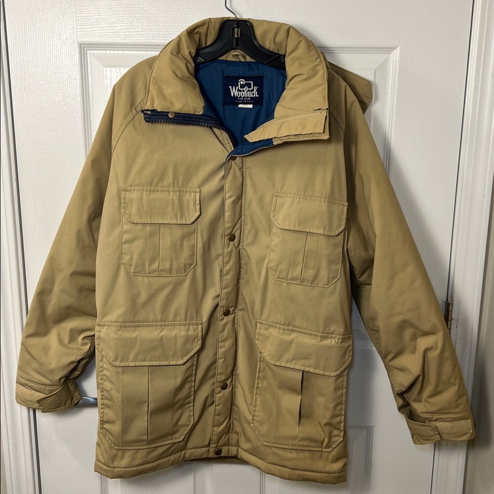 Woolrich Vintage Insulated Timber Jacket Coat Men's size XL tan USA with Hood